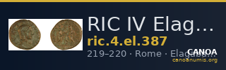 RIC IV Elagabalus 387 — CANOA