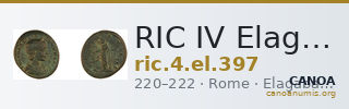 RIC IV Elagabalus 397 — CANOA