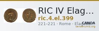 RIC IV Elagabalus 399 — CANOA