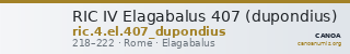 RIC IV Elagabalus 407 (dupondius) — CANOA