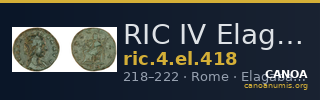 RIC IV Elagabalus 418 — CANOA