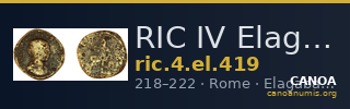 RIC IV Elagabalus 419 — CANOA