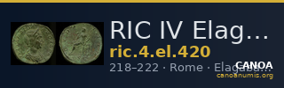 RIC IV Elagabalus 420 — CANOA