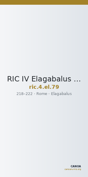 RIC IV Elagabalus 79 — CANOA