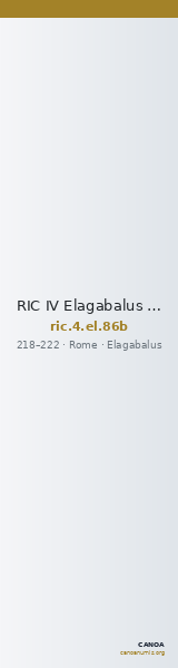 RIC IV Elagabalus 86b — CANOA