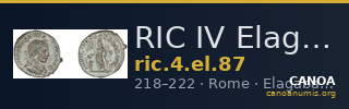 RIC IV Elagabalus 87 — CANOA