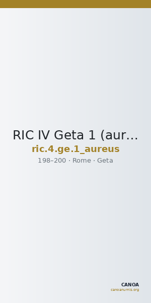 RIC IV Geta 1 (aureus) — CANOA