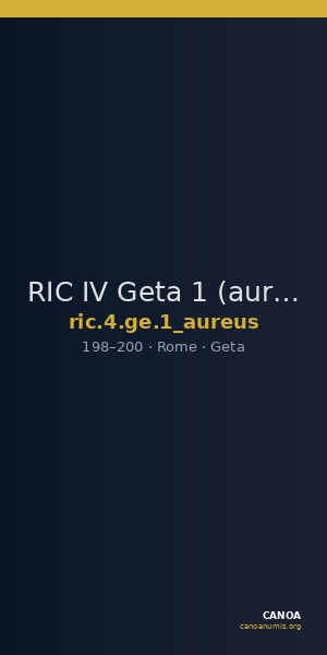 RIC IV Geta 1 (aureus) — CANOA