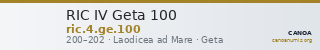 RIC IV Geta 100 — CANOA