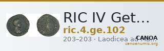 RIC IV Geta 102 — CANOA