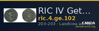 RIC IV Geta 102 — CANOA