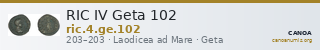 RIC IV Geta 102 — CANOA