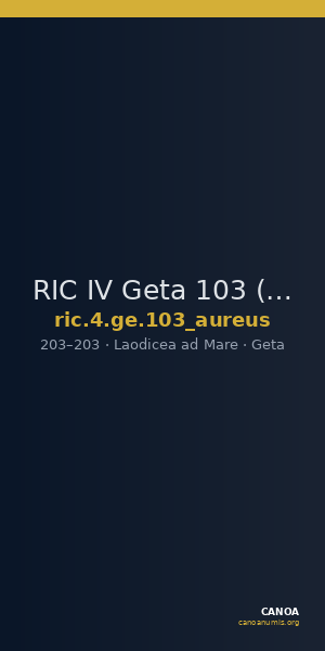 RIC IV Geta 103 (aureus) — CANOA