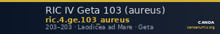 RIC IV Geta 103 (aureus) — CANOA
