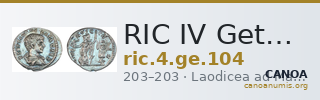 RIC IV Geta 104 — CANOA