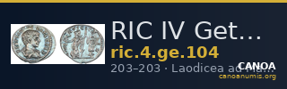 RIC IV Geta 104 — CANOA