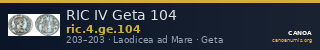 RIC IV Geta 104 — CANOA
