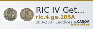 RIC IV Geta 105A — CANOA