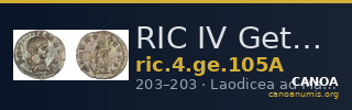 RIC IV Geta 105A — CANOA