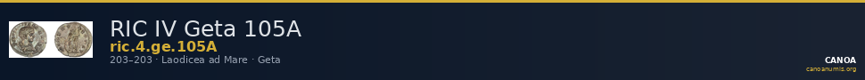 RIC IV Geta 105A — CANOA