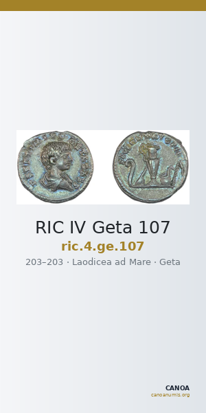 RIC IV Geta 107 — CANOA