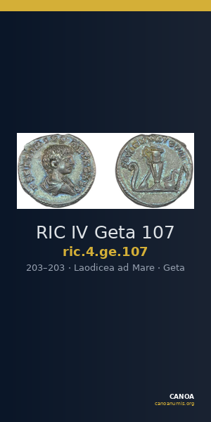 RIC IV Geta 107 — CANOA