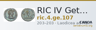 RIC IV Geta 107 — CANOA