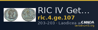 RIC IV Geta 107 — CANOA
