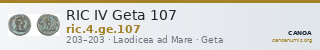 RIC IV Geta 107 — CANOA