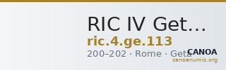 RIC IV Geta 113 — CANOA