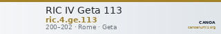 RIC IV Geta 113 — CANOA
