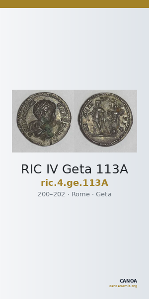 RIC IV Geta 113A — CANOA