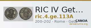 RIC IV Geta 113A — CANOA