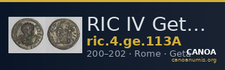 RIC IV Geta 113A — CANOA