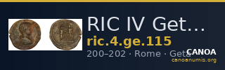 RIC IV Geta 115 — CANOA