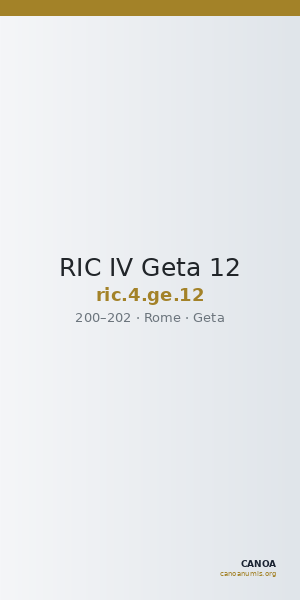 RIC IV Geta 12 — CANOA