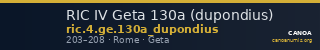RIC IV Geta 130a (dupondius) — CANOA