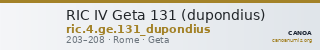 RIC IV Geta 131 (dupondius) — CANOA