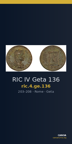 RIC IV Geta 136 — CANOA