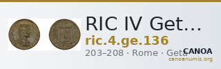 RIC IV Geta 136 — CANOA