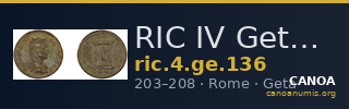 RIC IV Geta 136 — CANOA
