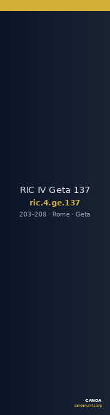 RIC IV Geta 137 — CANOA