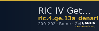 RIC IV Geta 13a (denarius) — CANOA