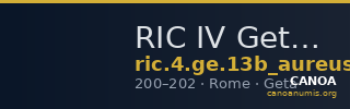 RIC IV Geta 13b (aureus) — CANOA