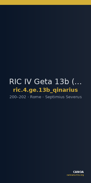 RIC IV Geta 13b (qinarius) — CANOA