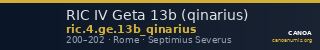 RIC IV Geta 13b (qinarius) — CANOA