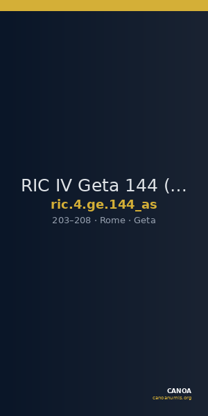 RIC IV Geta 144 (as) — CANOA