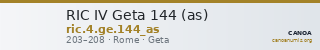 RIC IV Geta 144 (as) — CANOA