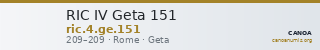 RIC IV Geta 151 — CANOA