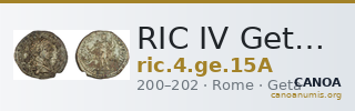 RIC IV Geta 15A — CANOA